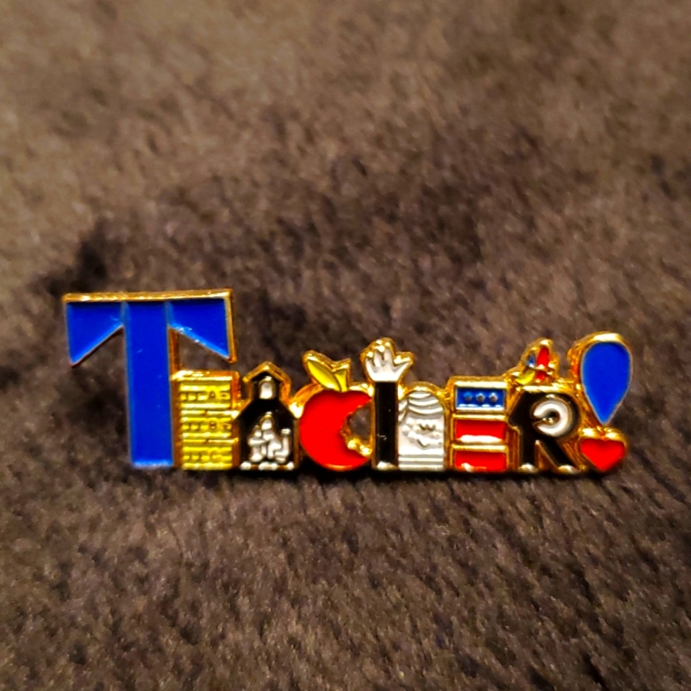 Teacher lapel pin